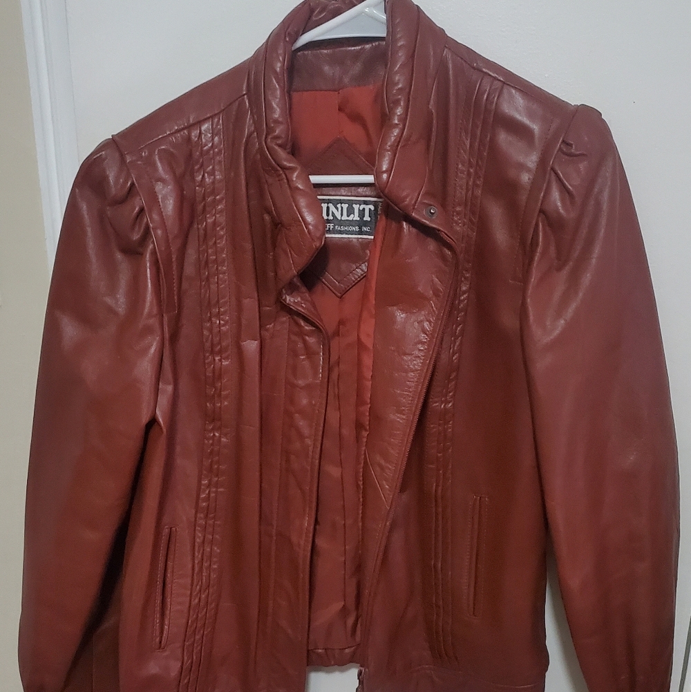 Vintage brown leather jacket